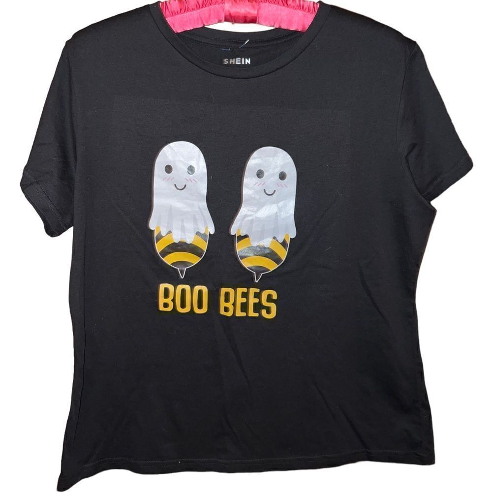 NWOT SHEIN short sleeved crew neck Boo-Bees Halloween t-shirt juniors‎ XL